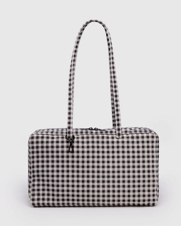 Baggu | Nylon Medium Bowler Bag | Black & White Gingham