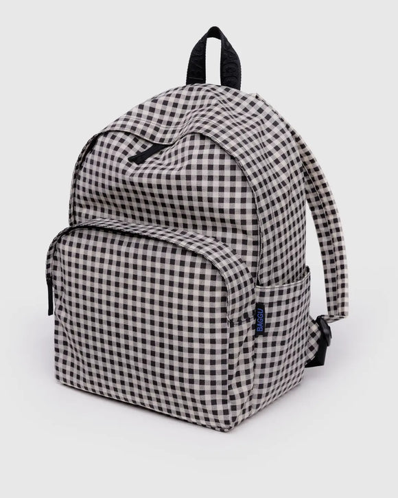 Baggu | Large Nylon Backpack | Black & White Gingham