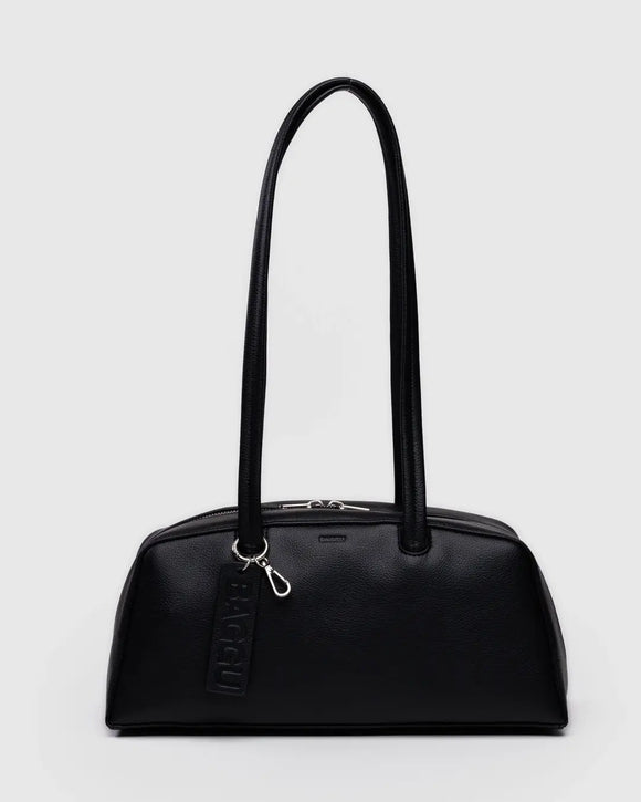 Baggu | Recycled Leather Medium Bowler Bag | Black