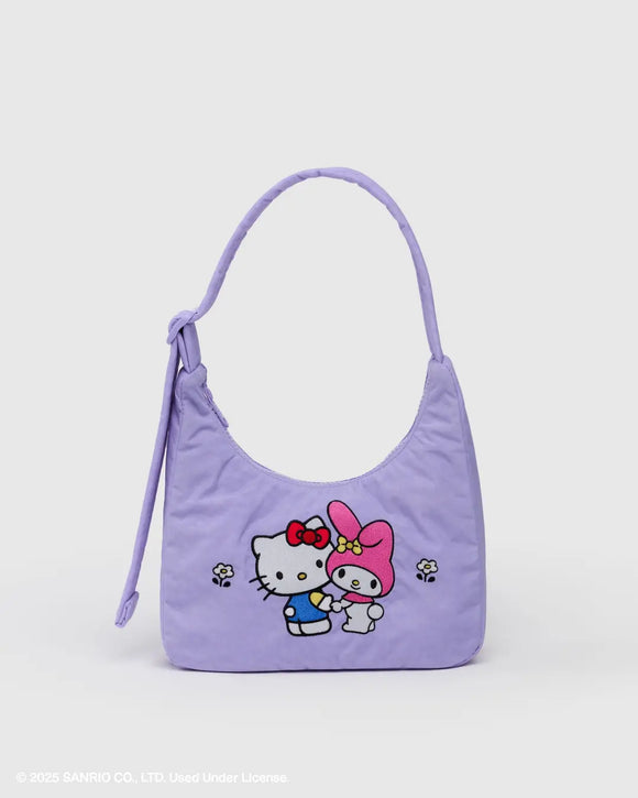 Baggu | Mini Nylon Shoulder Bag | Embroidered Hello Kitty & My Melody