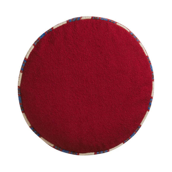 Sage x Clare | Delana Round Cushion | Crimson