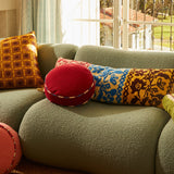 Sage x Clare | Delana Round Cushion | Crimson