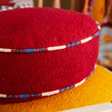 Sage x Clare | Delana Round Cushion | Crimson