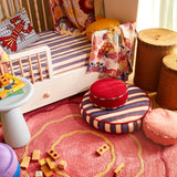 Sage x Clare | Delana Round Cushion | Crimson