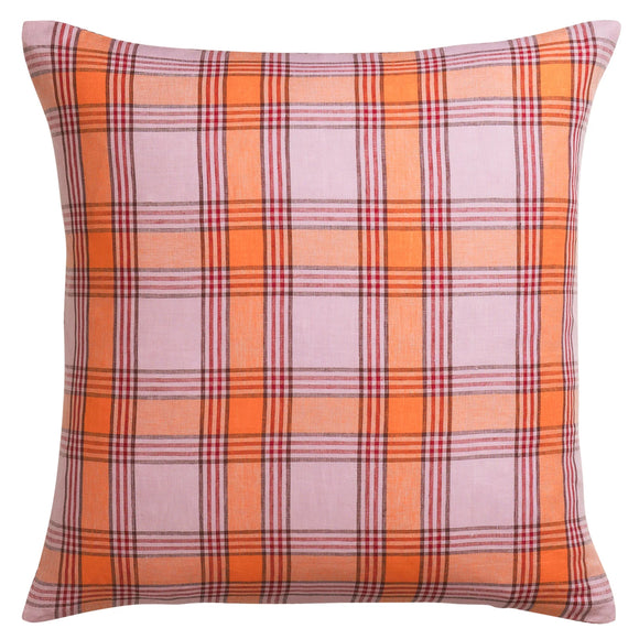 Sage x Clare | Isla Linen Euro Pillowcase Set | Vivid Coral