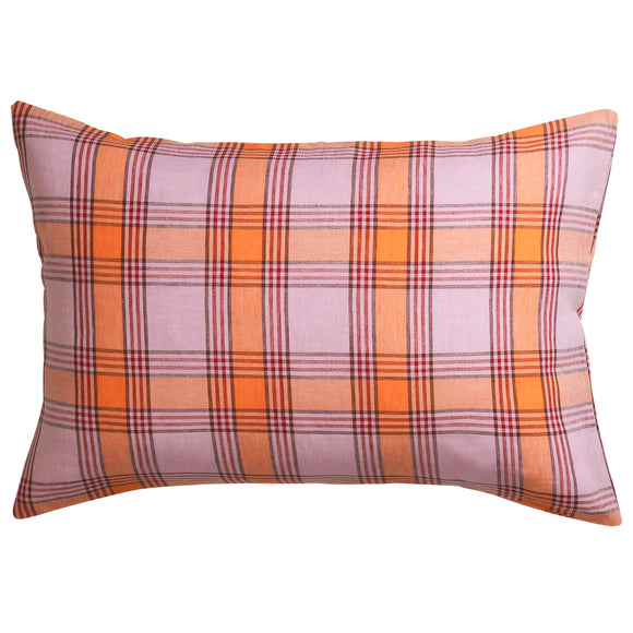 Sage x Clare | Isla Linen Pillowcase Set | Vivid Coral Standard