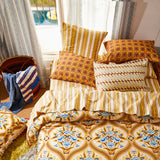 Sage x Clare | Marzia Linen Pillowcase Set | Cerulean
