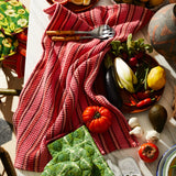 Sage x Clare | Selene Stripe Tea Towel | Hibiscus