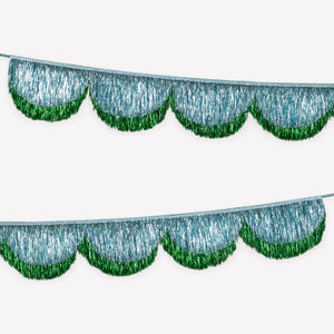 Meri Meri | Blue Tinsel Scallop Garland