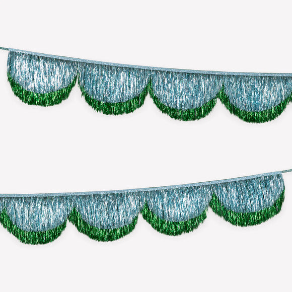 Meri Meri | Blue Tinsel Scallop Garland