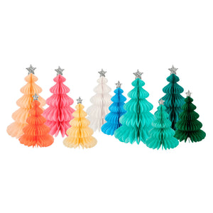 Meri Meri | Rainbow Honeycomb Christmas Forest Decorations