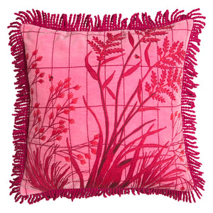 Sage x Clare | Adelyn Embroidered Cushion | Cosmo Pink