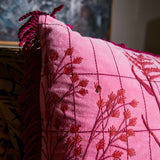 Sage x Clare | Adelyn Embroidered Cushion | Cosmo Pink