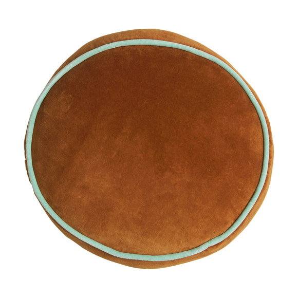 Sage x Clare | Castilo Round Velvet Cushion | Copper