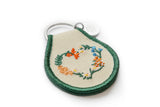 Three Potato Four | Floral Wreath Heart Patch Keychain