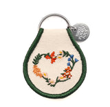 Three Potato Four | Floral Wreath Heart Patch Keychain