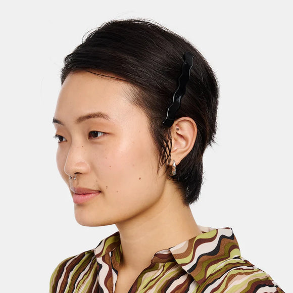 Chunks | Skinny Wavy Barrette | Black
