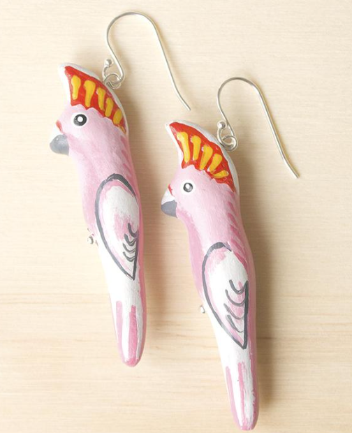 Songbird | Pink Cockatoo Earrings