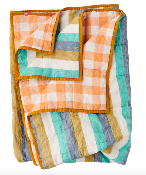 Society of Wanderers | Lagoon + Peaches Double Sided Quilt