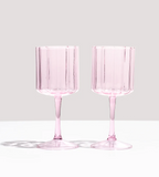 Fazeek | Wave Wine Glass Set | Pink