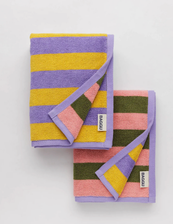 Baggu | Hand Towel, Sunset Quilt Stripe