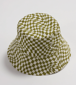 Baggu | Bucket Hat | Moss Trippy Checker