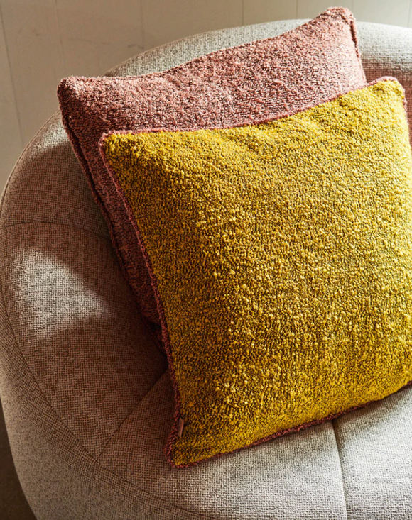 Kip & Co | Chartreuse Square Boucle Cushion
