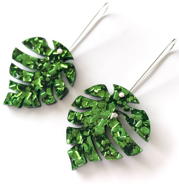 Each To Own | Monnie Drop Earring | Emerald Green Confetti