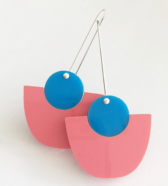 Each To Own | See Saw Drop Earring | Sky Blue + Coral