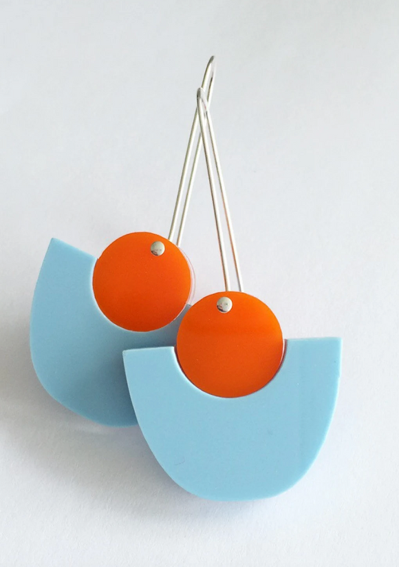 Each To Own | See Saw Drop Earring | Orange + Baby Blue