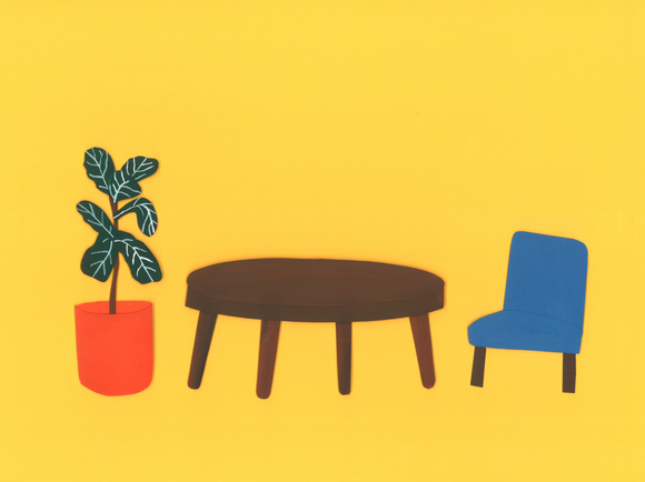 8. Plant, table, chair